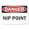 Signmission Safety Sign, OSHA Danger, 7" Height, Nip Point, Landscape OS-DS-D-710-L-19436 - alternate 1
